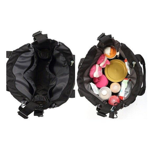 Soyater, Diaper Bag with 13 Compartments & Changing Pad 14x16" Black & Gray - Picture 4 of 7